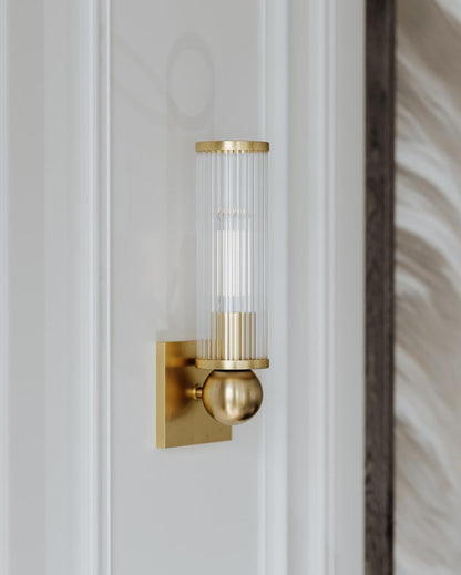 Hudson Valley Malone Wall Sconce Aged Brass 13.4"H x 4.5"W