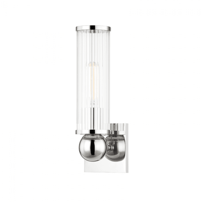 Hudson Valley Malone Wall Sconce Polished Nickel 13.4"H x 4.5"W