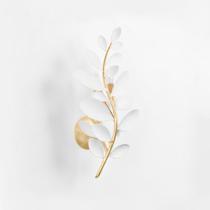 Hudson Valley Marabec 3-Light Wall Sconce Vintage Gold Leaf/White Plaster detail view 1