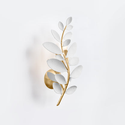 Hudson Valley Marabec 3-Light Wall Sconce Vintage Gold Leaf/White Plaster detail view 2