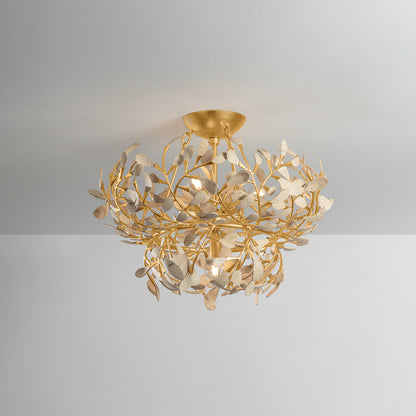 Hudson Valley Maybrook 4-Light Semi-Flush Mount in Vintage Gold Leaf, alternate view 1
