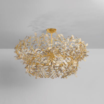 Hudson Valley Maybrook 8-Light Chandelier Vintage Gold Leaf detail view 1