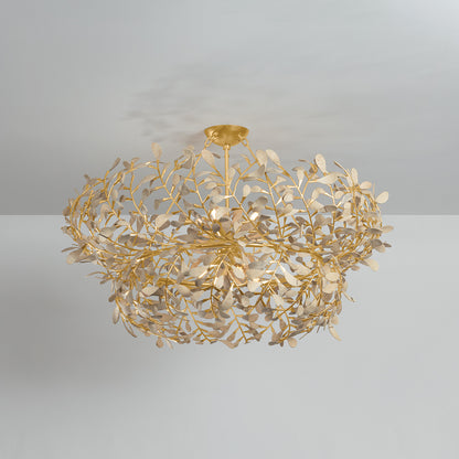 Hudson Valley Maybrook 8-Light Chandelier Vintage Gold Leaf detail view 2
