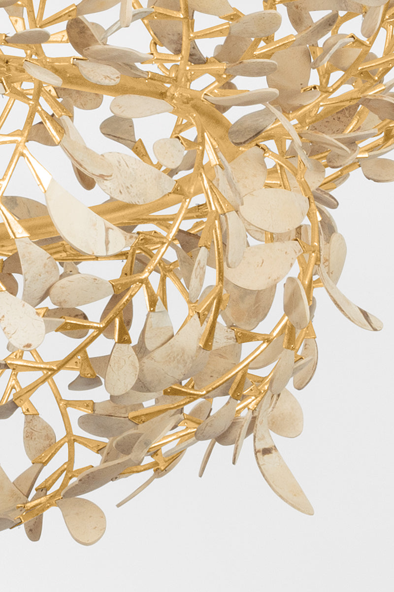 Hudson Valley Maybrook 8-Light Chandelier Vintage Gold Leaf detail view 5