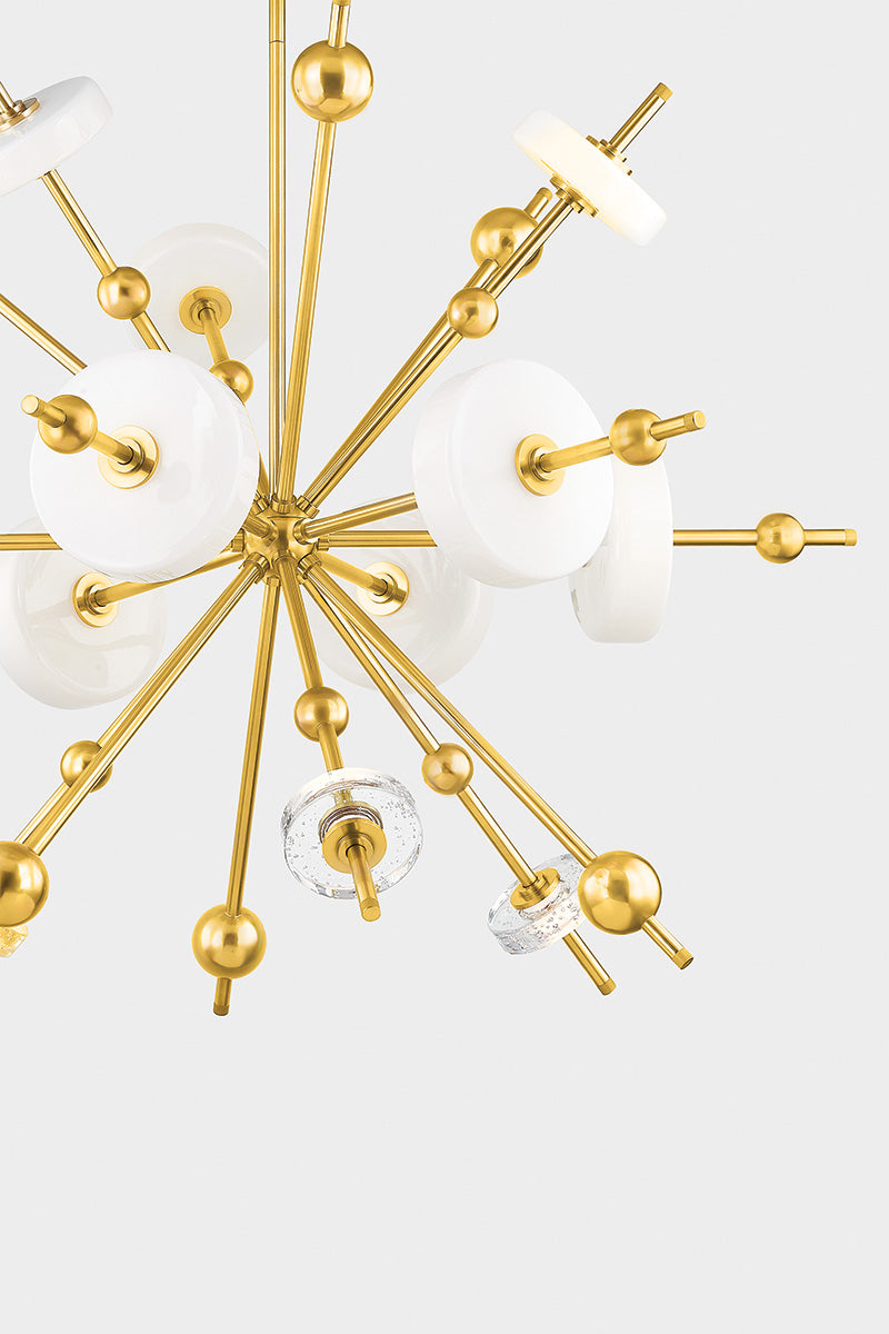 Hudson Valley Maynard 12-Light Chandelier in Aged Brass, room setting 2