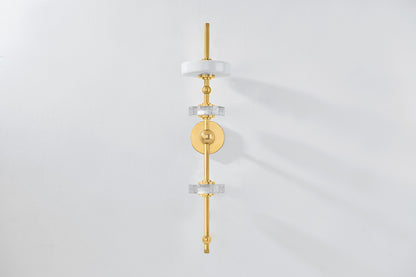 Hudson Valley Maynard 3-Light Wall Sconce in Aged Brass, room setting 1