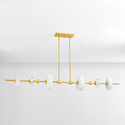 Hudson Valley Maynard 6-Light Linear Chandelier in Aged Brass, alternate view 1