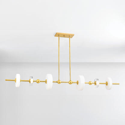 Hudson Valley Maynard 6-Light Linear Chandelier in Aged Brass, alternate view 2