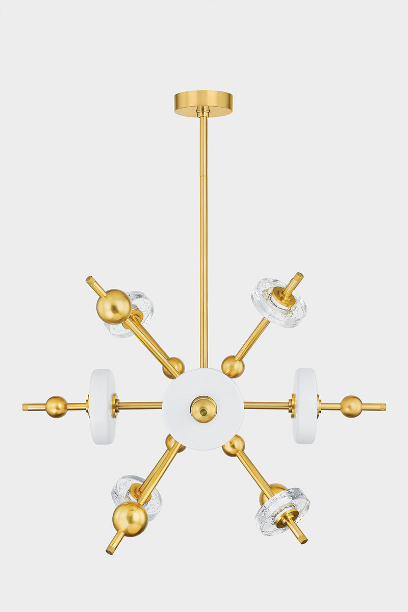 Hudson Valley Maynard 8-Light Chandelier in Aged Brass, room setting 1