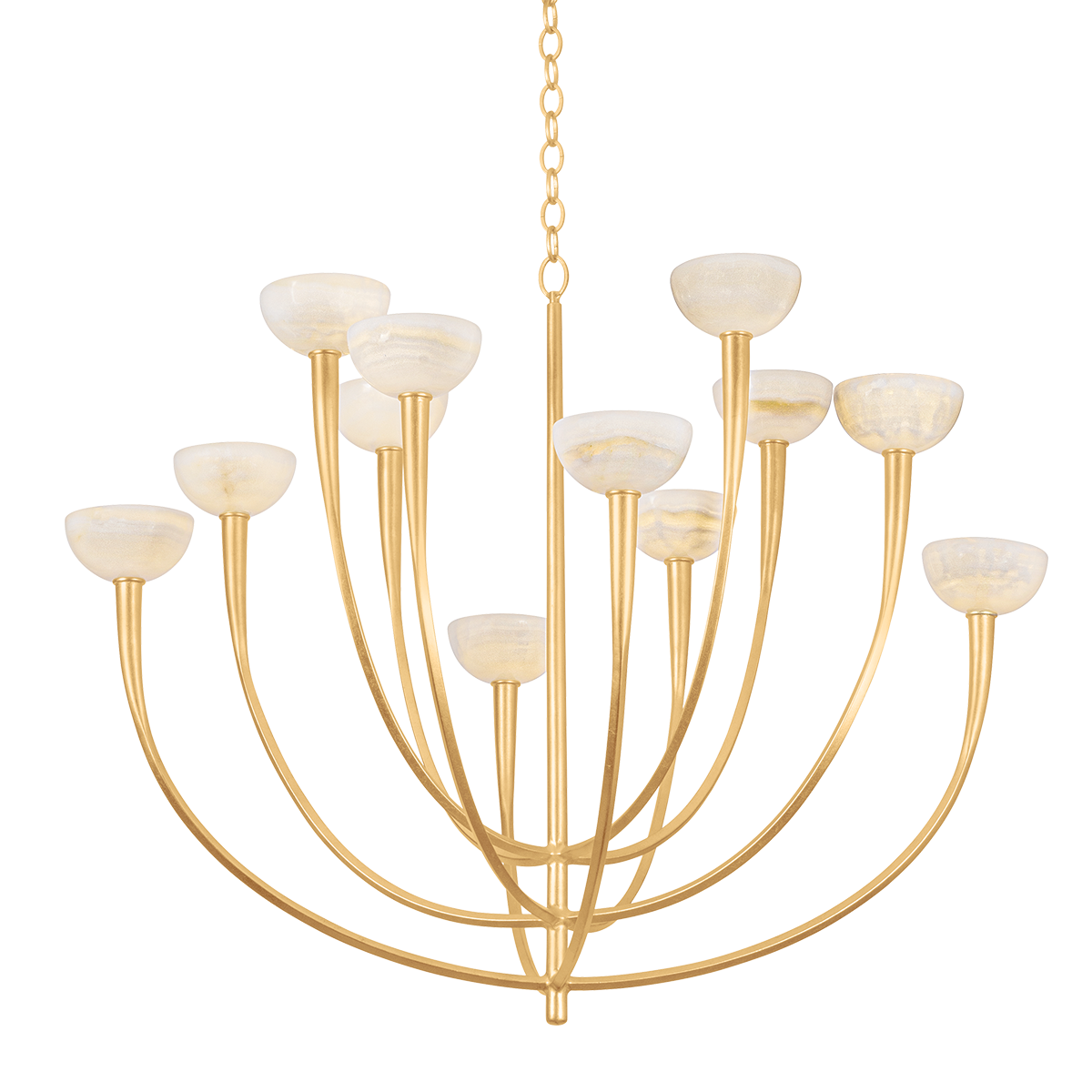 Hudson Valley Maywood 12-Light Chandelier Vintage Gold Leaf