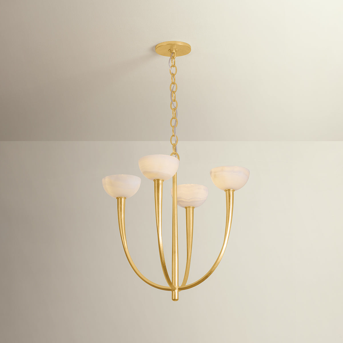 Hudson Valley Maywood 4-Light Chandelier in Vintage Gold Leaf, alternate view 1