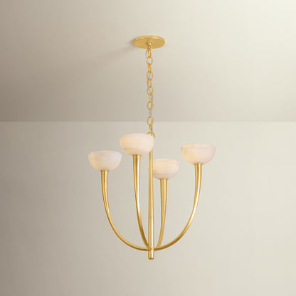 Hudson Valley Maywood 4-Light Chandelier in Vintage Gold Leaf, alternate view 1