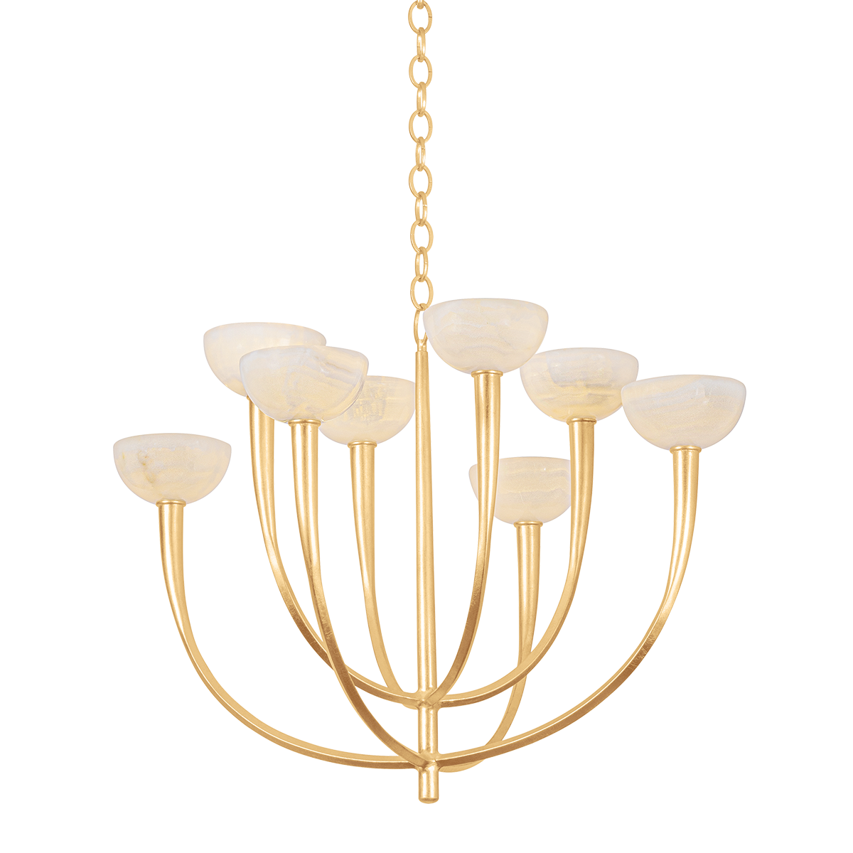 Hudson Valley Maywood 8-Light Chandelier Vintage Gold Leaf