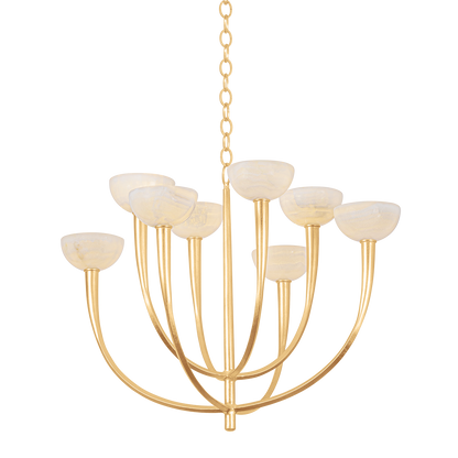 Hudson Valley Maywood 8-Light Chandelier Vintage Gold Leaf