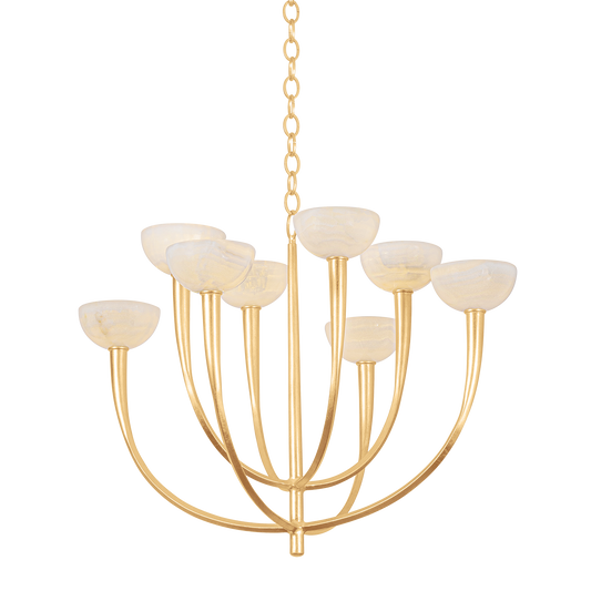 Hudson Valley Maywood 8-Light Chandelier Vintage Gold Leaf