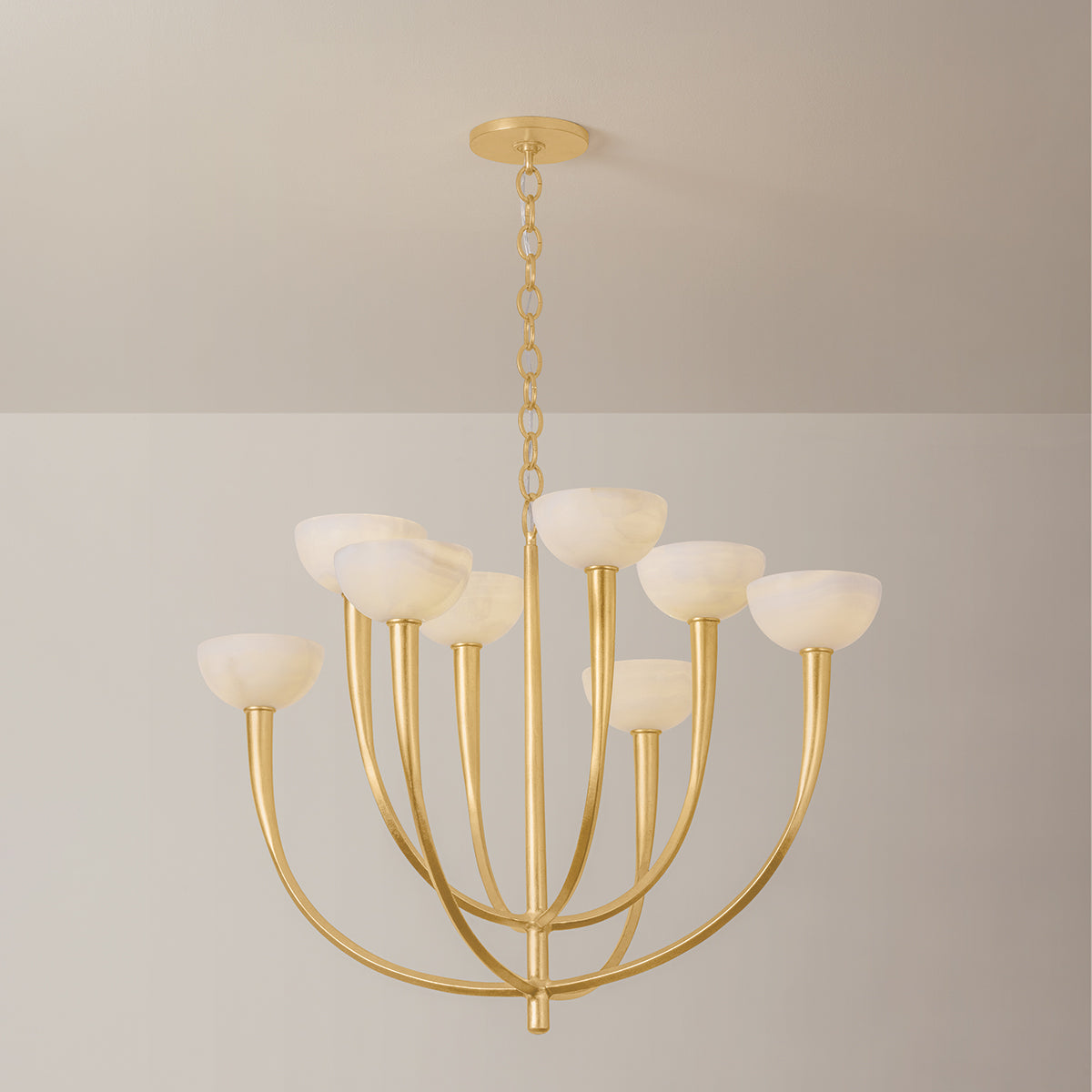 Hudson Valley Maywood 8-Light Chandelier in Vintage Gold Leaf, alternate view 1