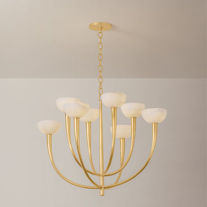 Hudson Valley Maywood 8-Light Chandelier in Vintage Gold Leaf, alternate view 1