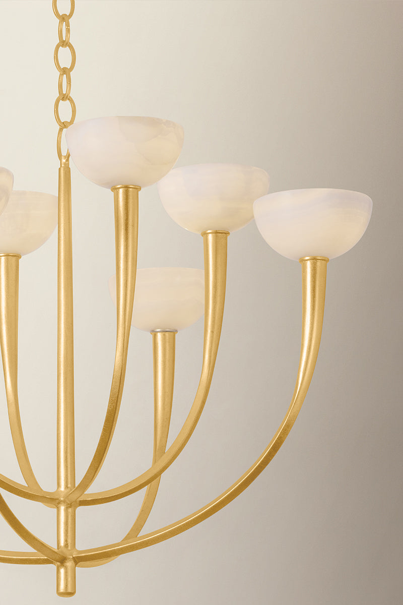Hudson Valley Maywood 8-Light Chandelier in Vintage Gold Leaf, room setting 1