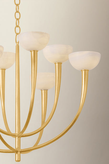 Hudson Valley Maywood 8-Light Chandelier in Vintage Gold Leaf, room setting 1
