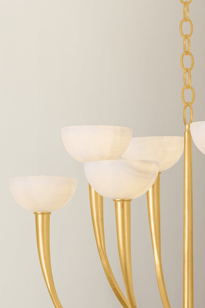 Hudson Valley Maywood 8-Light Chandelier in Vintage Gold Leaf, room setting 3