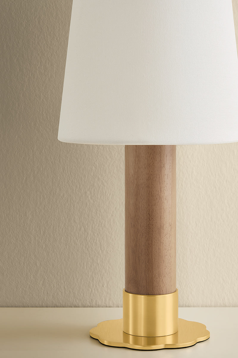 Hudson Valley Meadowbrook Table Lamp in Aged Brass, room setting 1