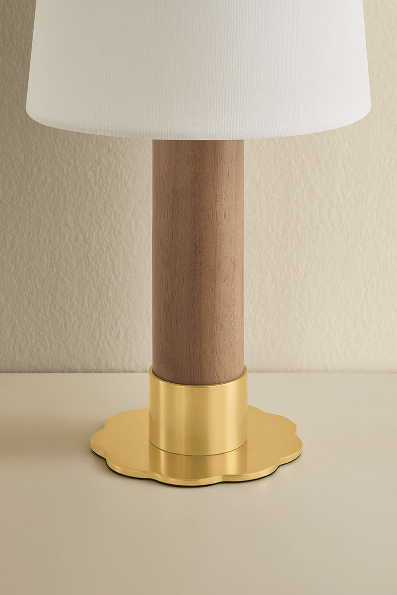 Hudson Valley Meadowbrook Table Lamp in Aged Brass, room setting 2