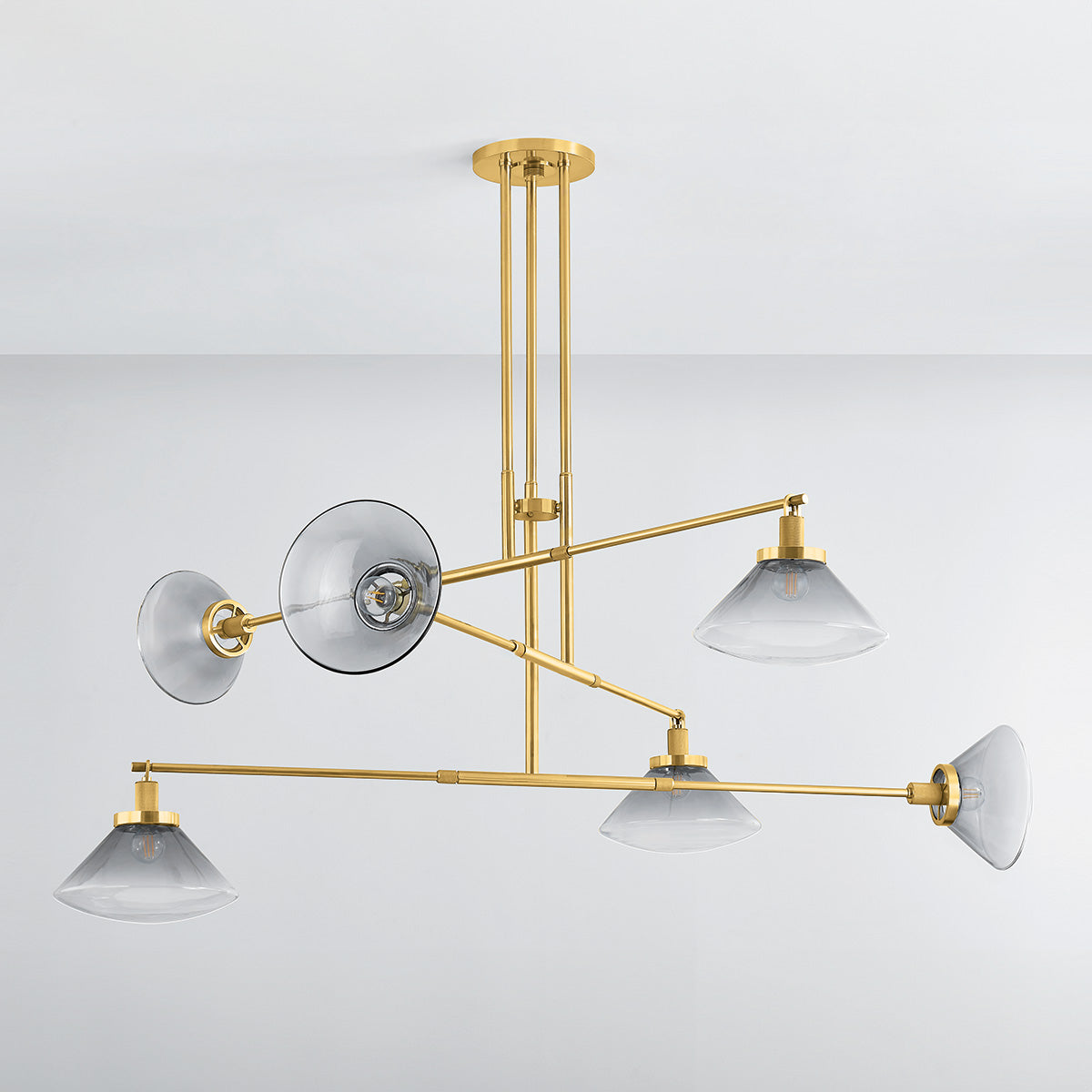 Hudson Valley Mendon 6-Light Chandelier in Aged Brass, alternate view 1