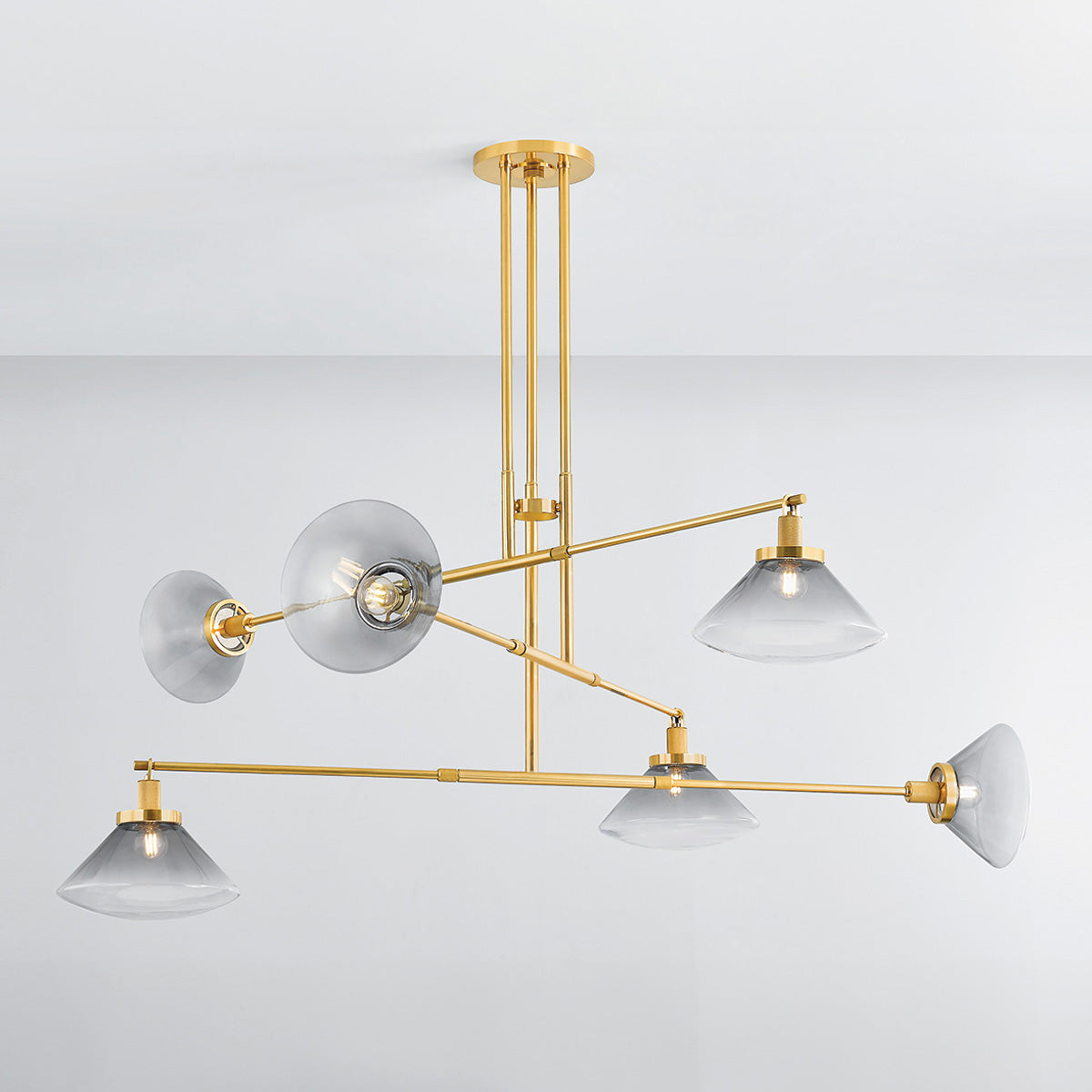 Hudson Valley Mendon 6-Light Chandelier in Aged Brass, alternate view 2