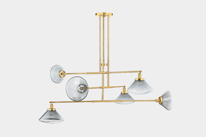 Hudson Valley Mendon 6-Light Chandelier in Aged Brass, room setting 2