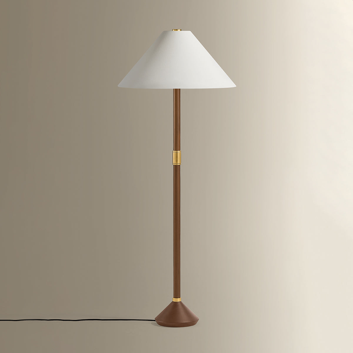 Hudson Valley Merrimack Floor Lamp in Aged Brass, alternate view 1