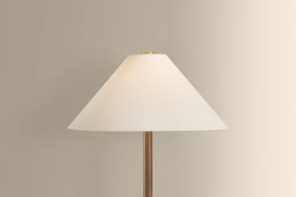 Hudson Valley Merrimack Floor Lamp in Aged Brass, room setting 1
