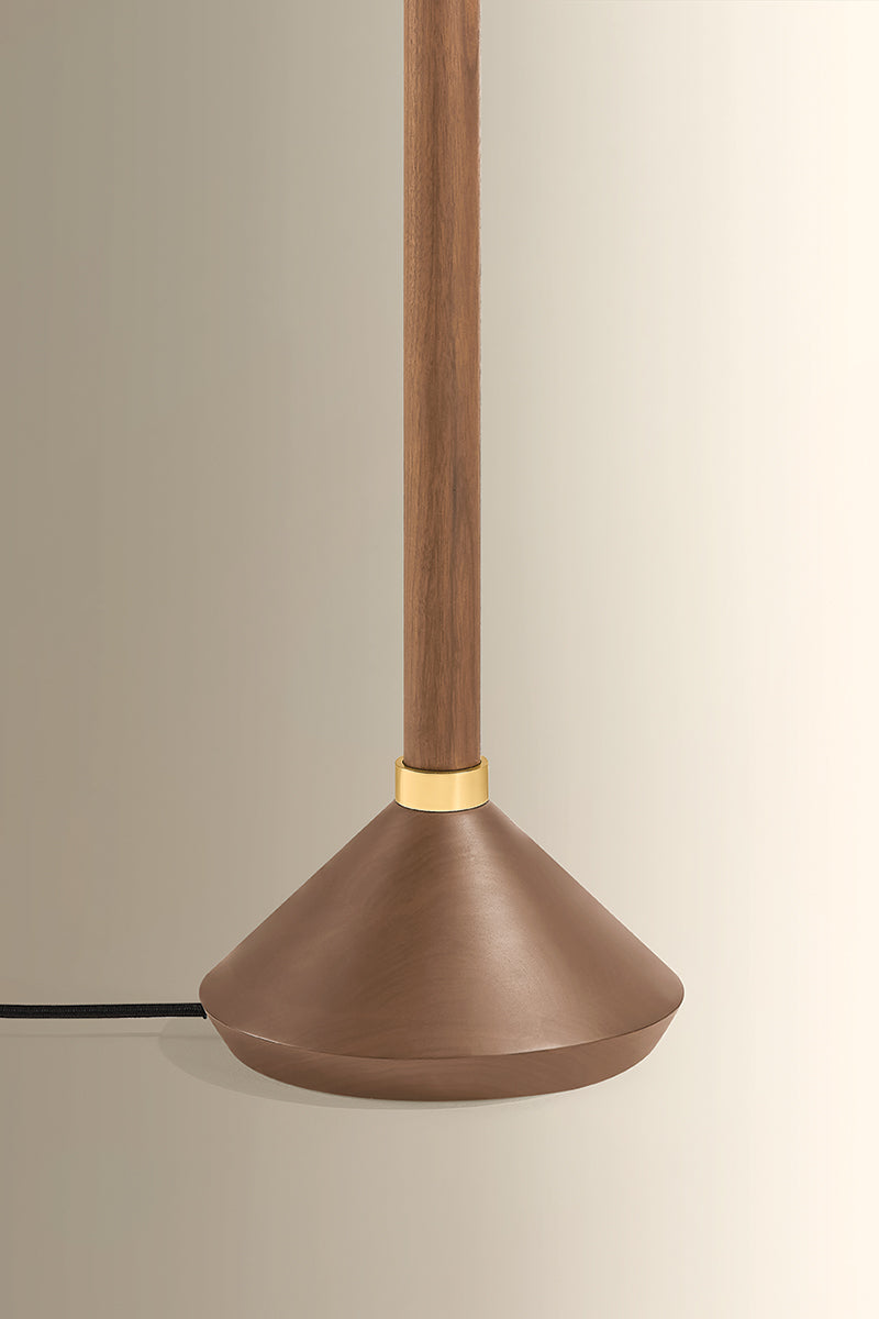 Hudson Valley Merrimack Floor Lamp in Aged Brass, room setting 2
