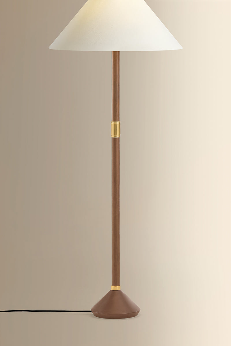 Hudson Valley Merrimack Floor Lamp in Aged Brass, room setting 3