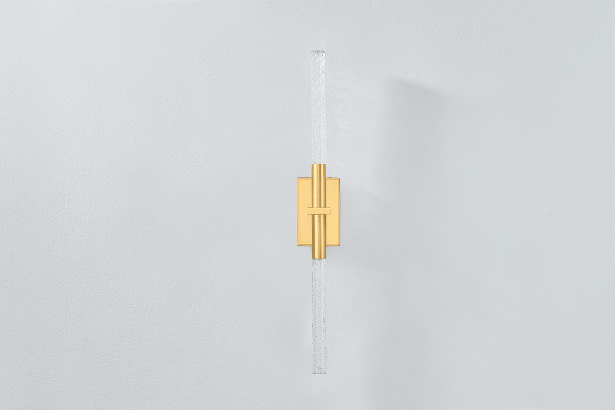 Hudson Valley Millerton 2-Light Wall Sconce in Aged Brass, room setting 1