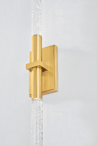 Hudson Valley Millerton 2-Light Wall Sconce in Aged Brass, room setting 2