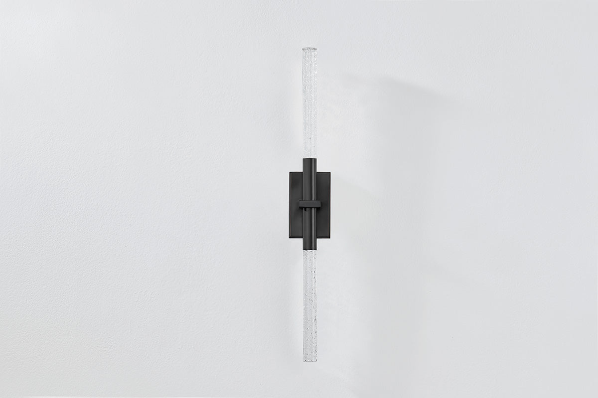 Hudson Valley Millerton 2-Light Wall Sconce in Black Brass, room setting 1