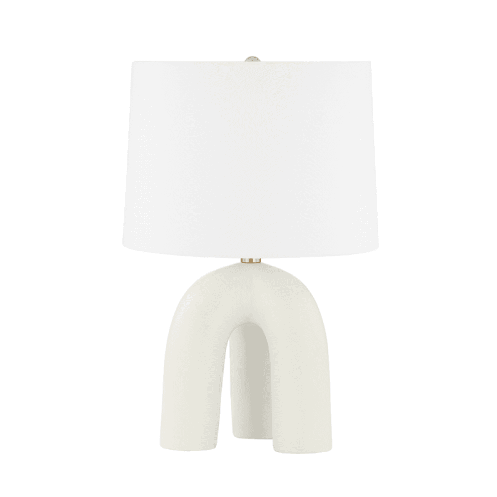 Hudson Valley Mills Pond Table Lamp Aged Brass, Satin Ivory
