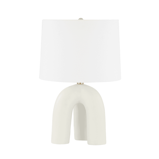 Hudson Valley Mills Pond Table Lamp Aged Brass, Satin Ivory
