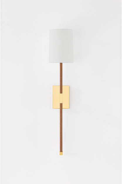Hudson Valley Minnetonka Wall Sconce in Aged Brass, room setting 1