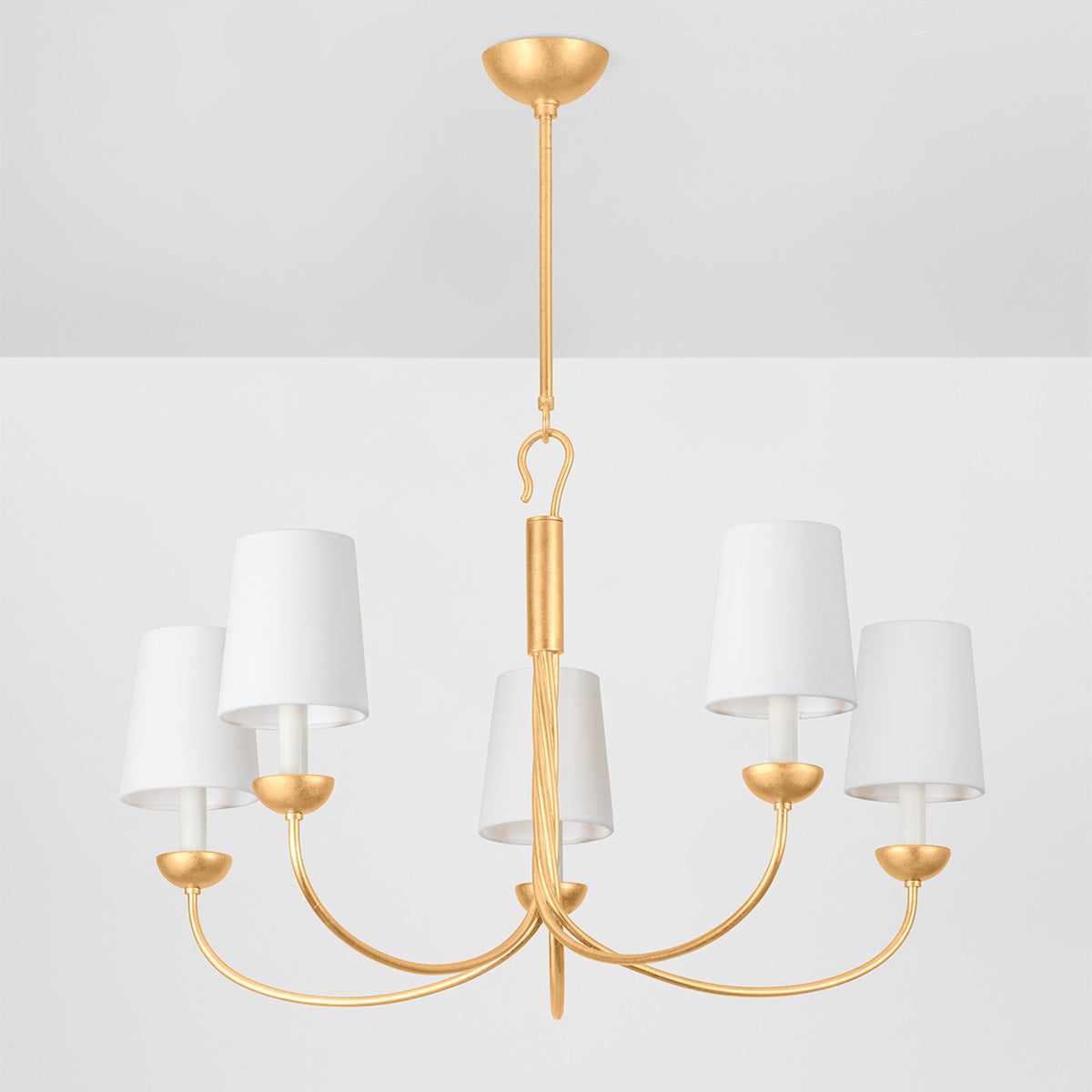 Hudson Valley Montpelier 5-Light Chandelier in Vintage Gold Leaf, alternate view 1
