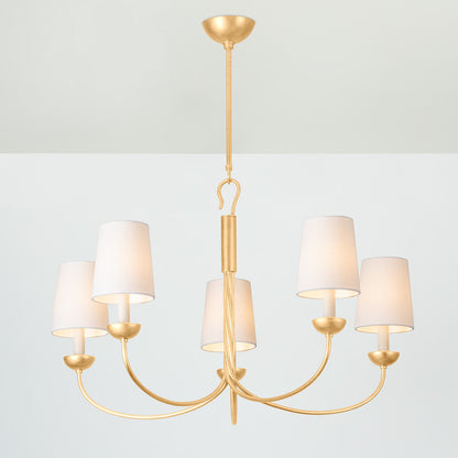 Hudson Valley Montpelier 5-Light Chandelier in Vintage Gold Leaf, alternate view 2