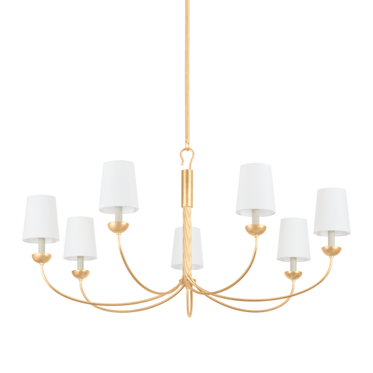 Hudson Valley Montpelier 7-Light Chandelier Vintage Gold Leaf