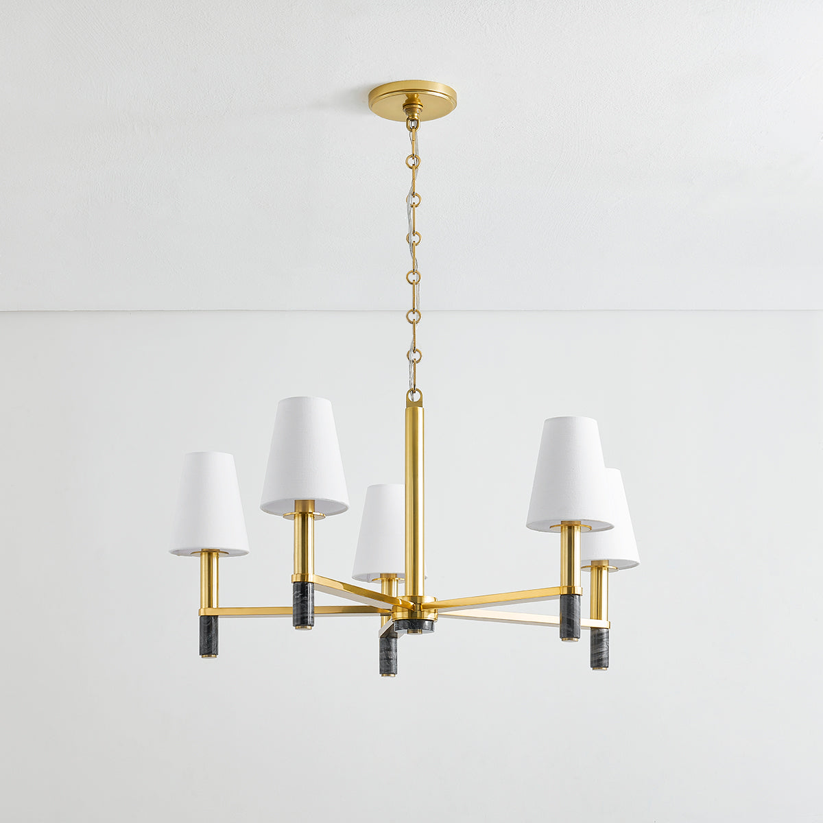 Hudson Valley Montreal 5-Light Chandelier in Aged Brass, alternate view 1