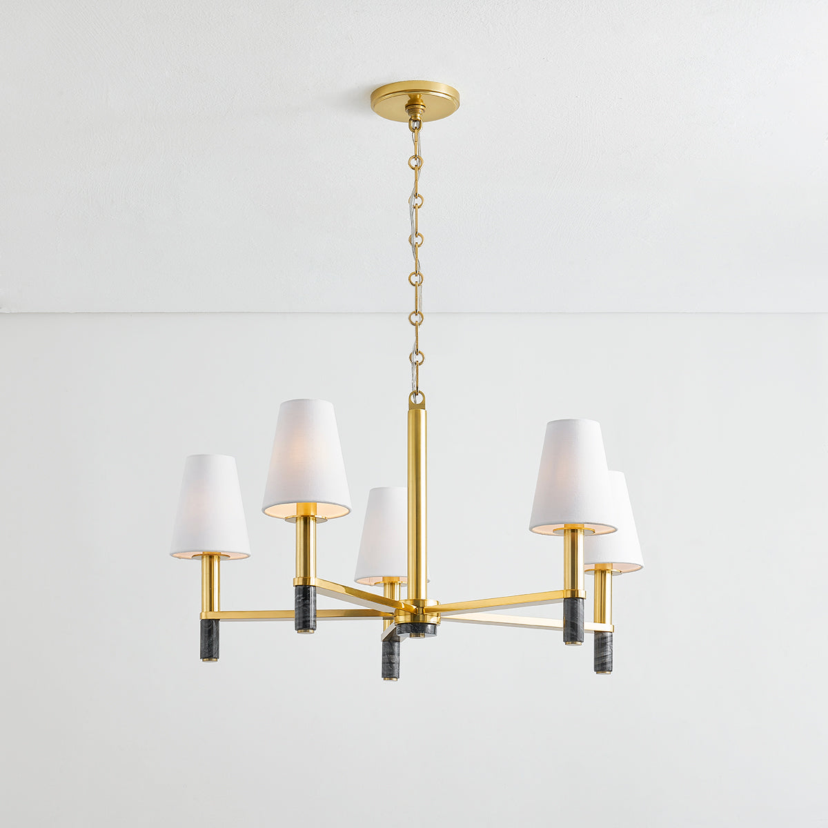 Hudson Valley Montreal 5-Light Chandelier in Aged Brass, alternate view 2