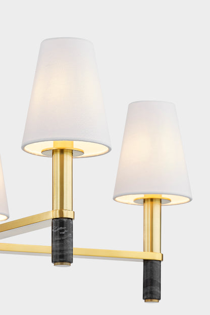 Hudson Valley Montreal 5-Light Chandelier in Aged Brass, room setting 2