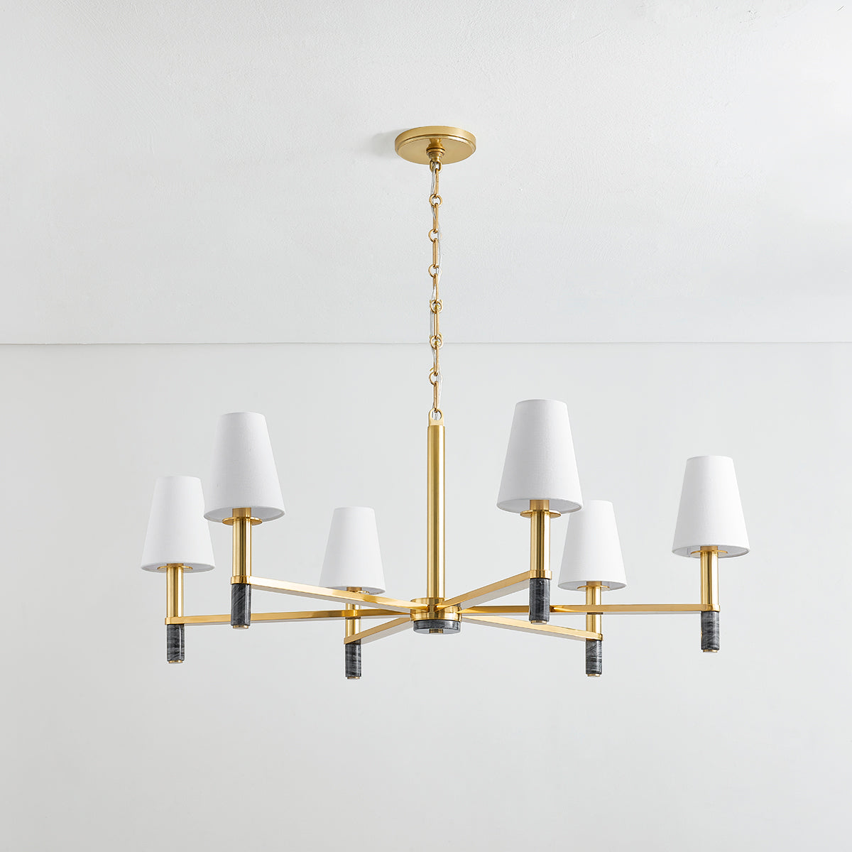 Hudson Valley Montreal 6-Light Chandelier in Aged Brass, alternate view 1