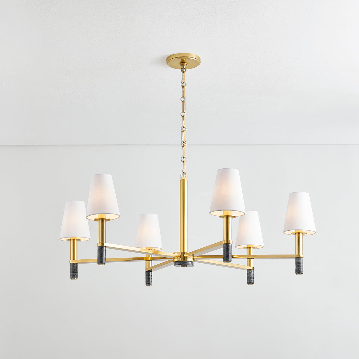 Hudson Valley Montreal 6-Light Chandelier in Aged Brass, alternate view 2