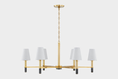 Hudson Valley Montreal 6-Light Chandelier in Aged Brass, room setting 1