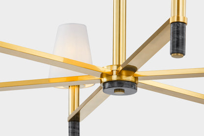Hudson Valley Montreal 6-Light Chandelier in Aged Brass, room setting 2