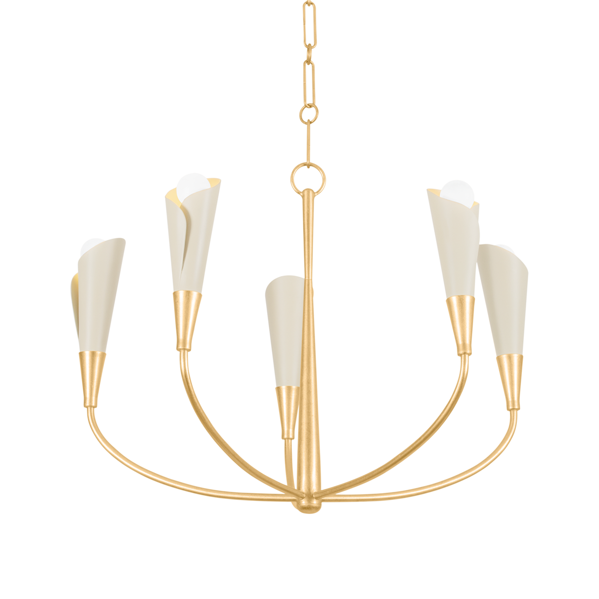 Hudson Valley Montrose 5-Light Chandelier Vintage Gold Leaf/Soft Sand